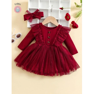 Two-Piece Baby Girl Ruffled Dress Set