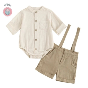 Cotton Linen Baby Boy Outfit Set