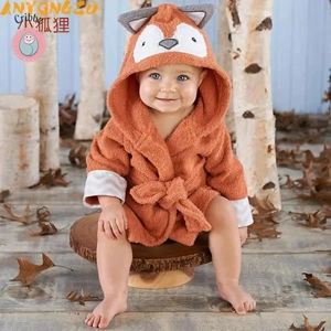 Cotton Baby Cartoon Bathrobe Towel