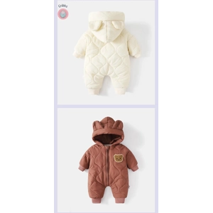 Winter Fur Lined Baby Romper Jumpsuit