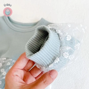 Spring Lace Daisy Embroidery Baby Bodysuit