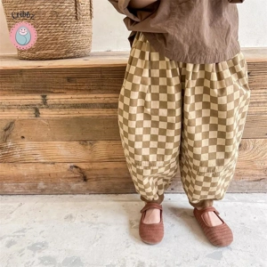 Cotton Plaid Harem Pants for Kids