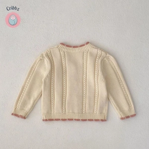 MilanCel Toddler Girls Embroidered Cardigan