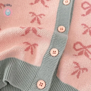 Autumn Knitted Bodysuit for Baby Girls