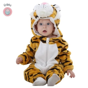 Hooded Flannel Baby Romper Jumpsuit