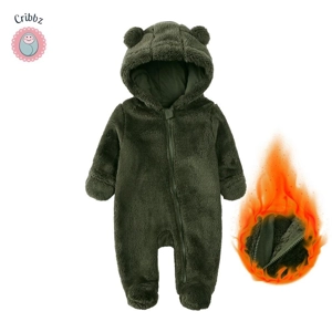 Winter Fleece Baby Romper and Hoodie