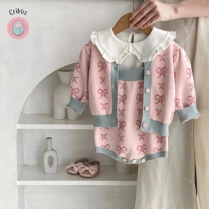 Autumn Knitted Bodysuit for Baby Girls