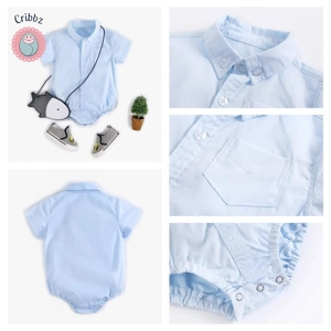 Cotton Baby Boy Short Sleeve Bodysuits