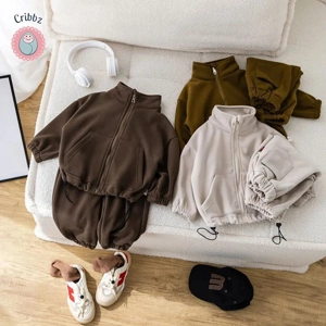 Winter Kids Thicken Overcoat and Pants Set