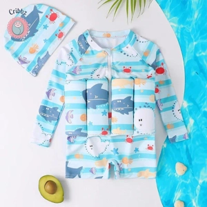 Childrens Cartoon Print Buoyancy Swimsuit