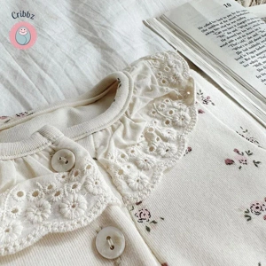 Lace Ruffled Collar Baby Pajamas Set