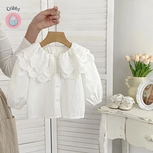 Sweet Lace Collar Blouse for Baby Girls