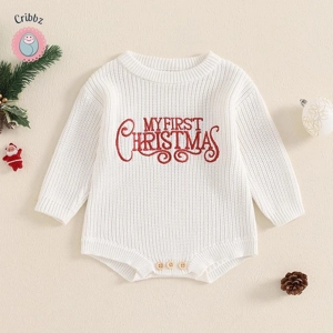 Newborn Christmas Knitted Sweater Romper