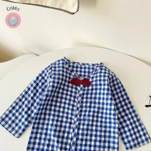 {Toddler Boy Long Sleeve Plaid Romper
