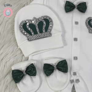 Emerald Gold Baby Bling Romper Set