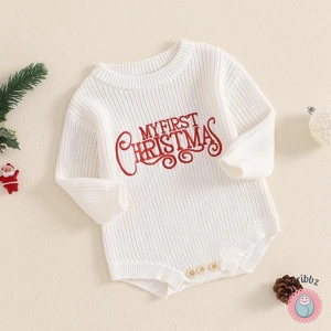 Newborn Christmas Sweater Romper Outfit
