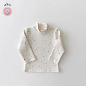 Girls Cotton Long-Sleeve Turtleneck T-Shirt