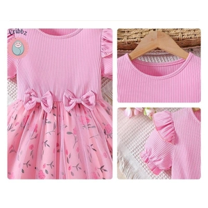 Trendy Floral Bow Dress for Girls