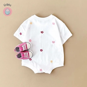 Floral Baby Romper Bodysuit for Girls
