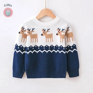 Cartoon Deer Knitted Sweater for Kids