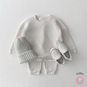 Toddler Waffle Cotton Sweatshirt and Pants Set