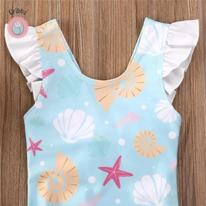 Newborn Baby Girls Shell Print Swimsuit