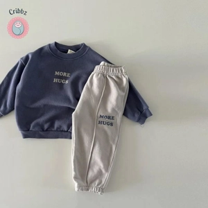 Boys Cute Letter Hoodie Sports Set