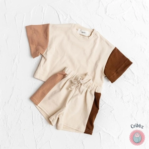 Contrast Color Casual Baby Set