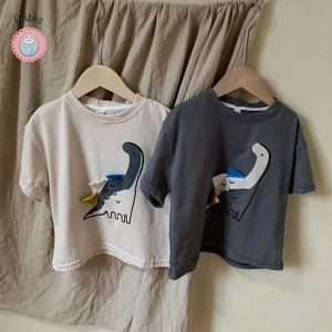 Dinosaur Print Cotton T-Shirt for Kids