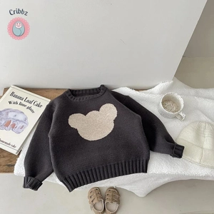 Cute Cartoon Bear Cotton Sweater for Babies