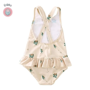 Cute Floral Backless One-Piece Swimsuit for Girls