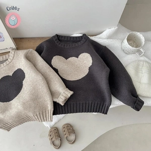 Cute Cartoon Bear Cotton Sweater for Babies