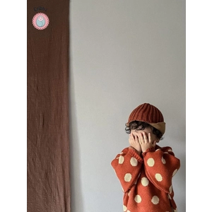 Vintage Polka Dot Knit Pullover for Kids