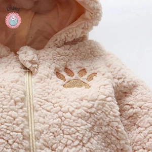 Winter Lamb Hair Bear Baby Jumpsuit