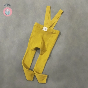 High Waist Baby Suspenders Cropped Leggings