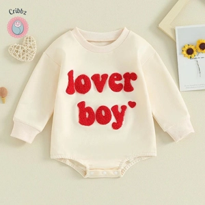 Lover Boy Embroidered Baby Romper Sweatshirt
