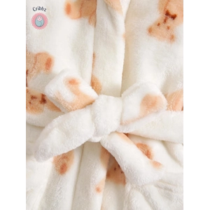 Cozy Bear Hooded Bathrobe for Babies