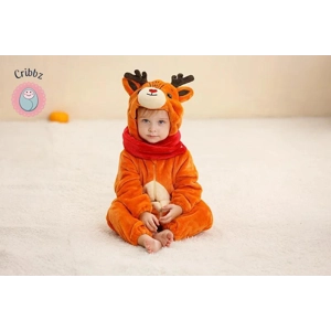 Hooded Flannel Baby Romper Jumpsuit