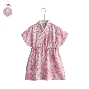 Soft Cotton Kimono Girls Sleepwear Set