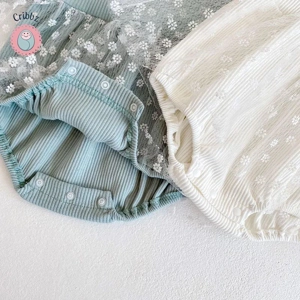 Spring Lace Daisy Embroidery Baby Bodysuit