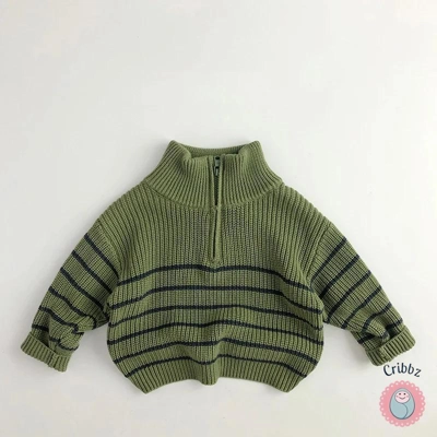 Autumn Kids Classic Striped Sweater Jacket title=