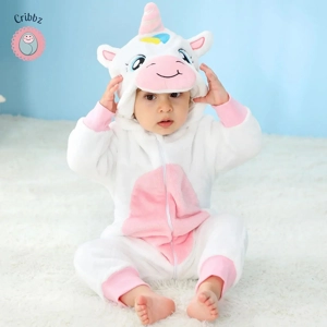 Winter Dinosaur Hooded Baby Jumpsuit