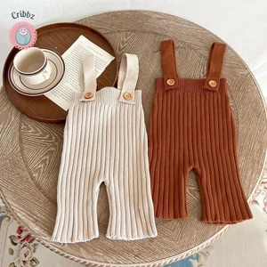 Soft Knitted Baby Overalls Versatile Pants
