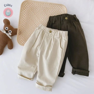Casual Elastic Waist Kids Trousers