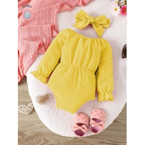 Cute Pink Bow Baby Onesie Set