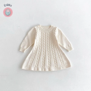 Girls Knitted A-Line Sweater Dress