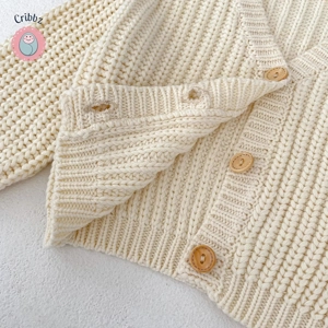 Autumn V-Neck Cardigan for Newborns