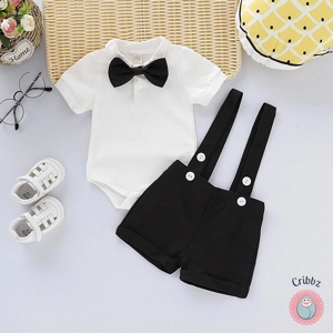 Newborn Baby Boy Bowtie Outfit Set