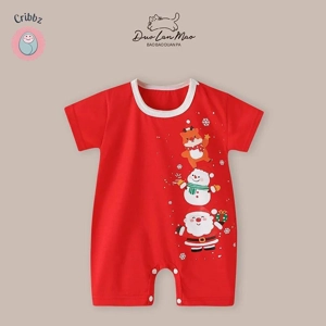 Cartoon Print Baby Boys Summer Romper