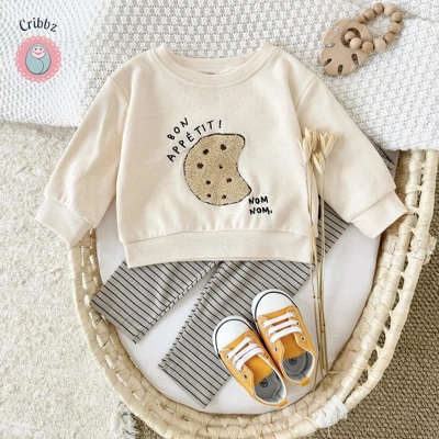 Cartoon Embroidery Toddler Tracksuit Set title=